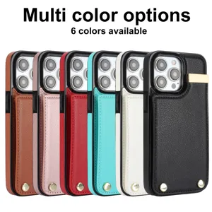 Funda para Teléfono con Tarjetero de Acordeón y Hebilla para iPhone 16 15 14 13 Samsung S24 S23 Ultra Cuero Sintético Billetera Soporte