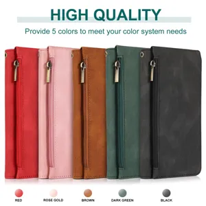 Detail view of multi-color flip phone leather cases showing five vibrant color options.