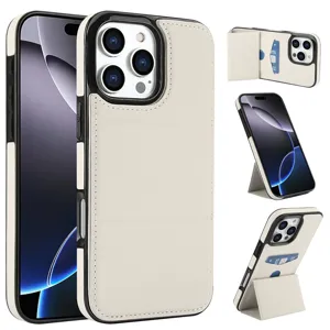 Funda de cartera de cuero con tarjetero y soporte para iPhone, carcasa de protección.