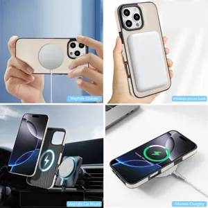 Coque de protection magnétique pour chargement sans fil compatible iPhone et Samsung.