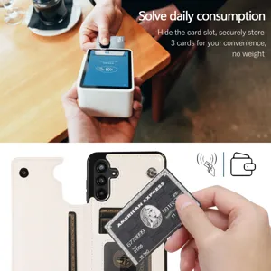 Custodia a portafoglio in pelle per Samsung Galaxy A53 con slot per carte e flip cover.