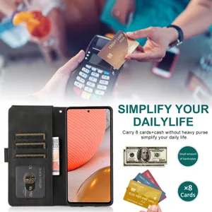Samsung Galaxy leather flip wallet case with multiple card slots and cash pocket stand cover.