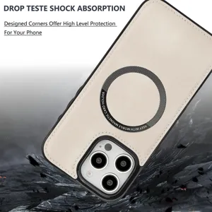Compatible avec étui de protection en cuir magnétique de chargement sans fil antichoc