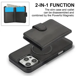 Afneembare magnetische telefoonhoes 2-in-1 met portemonnee en handige pashouder