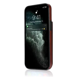 Hoesje van premium leer met pashouder voor iPhone, duurzaam en stijlvol flip design.