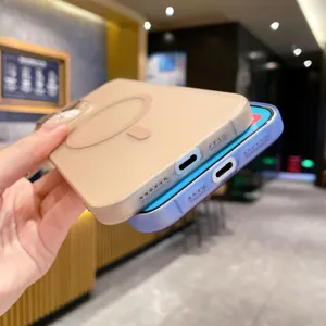 Detailed view of frosted magnetic phone cases, showing slim profile and precise cutouts.