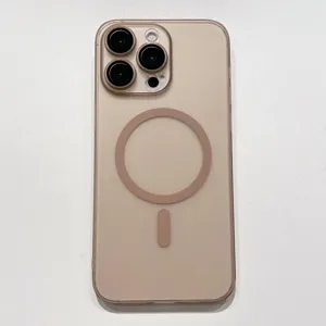 Matte magnetic phone case detail showcasing translucent finish and precision MagSafe ring.