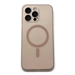 Matte magnetic phone case compatible with iPhone 17 Pro Max frosted translucent hard back cover