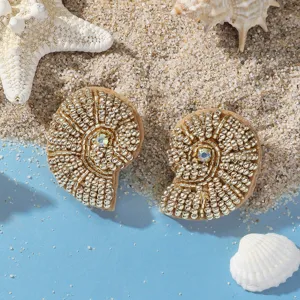 Orecchini a conchiglia con perline di cristallo spiaggia moda estate gioielli donna