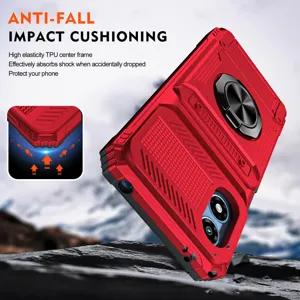 Rugged phone case with ring holder and card slot for Motorola Moto G series, drop-proof design.