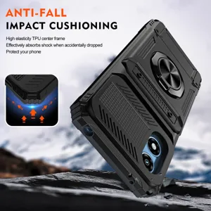 Rugged protective phone case with ring stand and card slot for Motorola series, durable.