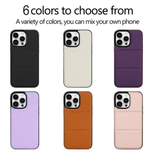 Fundade teléfono de cuero para iPhone 16 15 Pro Max con tarjetero soporte 6 colores