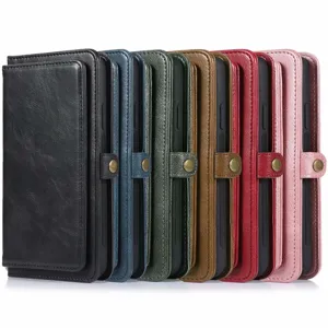 Custodia per cellulare in pelle divisa multifunzionale portafoglio magnetico colori