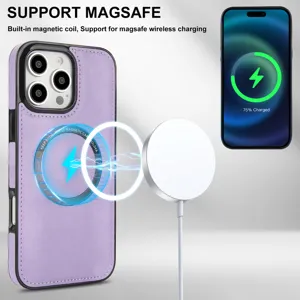 Coque de téléphone de recharge sans fil magnétique unie compatible iPhone et antichoc.