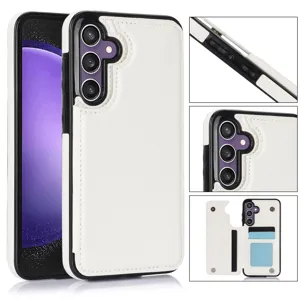 Detalle de la funda de teléfono tipo cartera multifunción con ranuras para tarjetas.