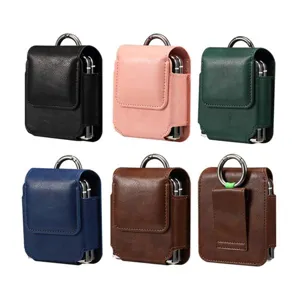 Leder Klapptelefon Taillentasche Universal Tasche mit Metallhaken für Z Flip Serie.