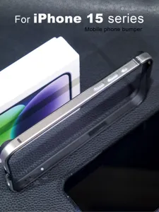 Metal silicone phone bumper frame for iPhone 15 series slim protective case accessories