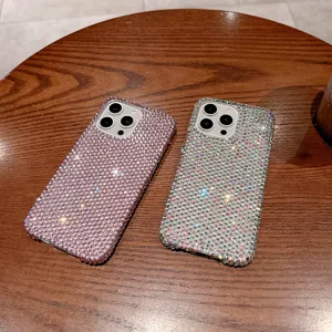 Luxury rhinestone iPhone case sparkling full diamond crystal protective cover for women