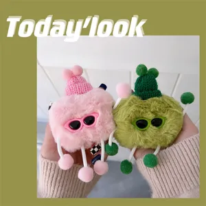 Plush Sunglasses Monster AirPods Cases Cute Protective Cover for Apple AirPods Pro