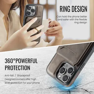 Μαγνητική θήκη για iPhone 16 Pro Max με θήκη καρτών, δαχτυλίδι στήριξης και προστασία.