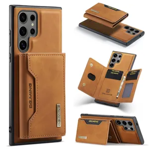 Étui portefeuille amovible en cuir magnétique avec fentes pour cartes pour Samsung Ultra.
