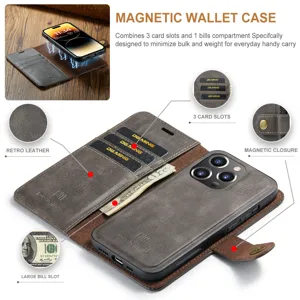 Magnetisch lederen portemonnee hoesje met kaartsleuven en handig vak voor nieuwe iPhone.