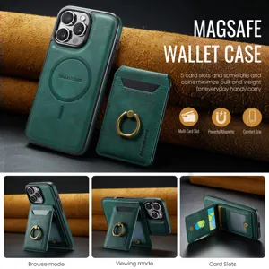 Δερμάτινη θήκη πορτοφολιού MagSafe για iPhone 16 Pro Max με θήκες καρτών και βάση