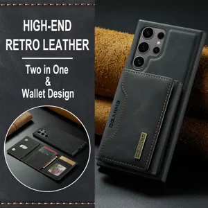 Coque de téléphone magnétique portefeuille en cuir pour Samsung Galaxy S24 Ultra S23 Ultra.