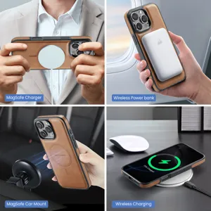 Δερμάτινη θήκη MagSafe για iPhone 16 Pro Max Ασύρματη φόρτιση μαγνητικό κάλυμμα