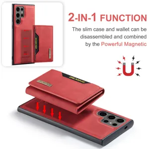 Coque de téléphone amovible en cuir magnétique avec étui portefeuille pour Samsung S24 Ultra