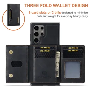 Étui portefeuille en cuir magnétique pour Samsung S24 Ultra S23 Ultra multi-fentes