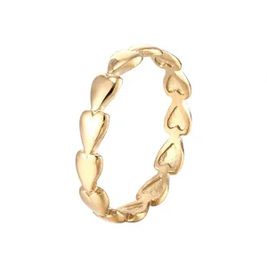 Bague liens de coeur en or pour femmes anneau empilable délicat bijou mode minimaliste cadeau