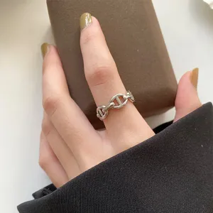 Bague chaîne d'ancre minimaliste en acier titane mode bijoux de phalange cadeau