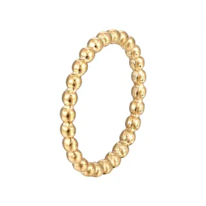 Bague Anneau Simple en Acier Inoxydable avec Perles Minimaliste pour Femme Électroplaqué sous Vide Poli Empilable Bijoux de Mode