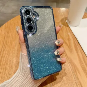 Custodia per telefono con strass glitter sfumati morbida in TPU per serie Samsung Galaxy