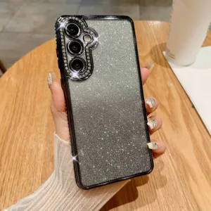 Custodia morbida glitter strass per fotocamera compatibile con Samsung Galaxy serie A.