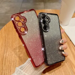 Cover protettiva con strass e brillantini per Samsung Galaxy, custodia morbida elegante.