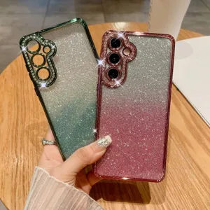 Custodia protettiva morbida in TPU con glitter e strass per Samsung compatibile dispone