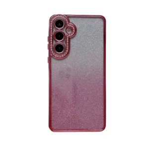 Cover per cellulare con brillantini e strass sfumati compatibile con Samsung Galaxy A serie morbida.