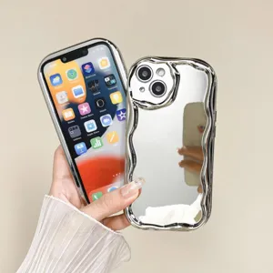 Gegalvaniseerde zilveren spiegel telefoonhoesje voor iPhone, stijlvolle valbestendige zachte case.