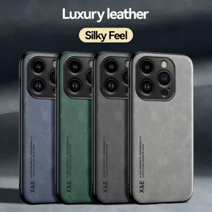Minimalist TPU Leather Texture Magnetic Phone Case For iPhone Series Luxury Soft Protective Full Body Cover