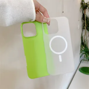Coque de téléphone magnétique mate compatible avec iPhone, étui de protection coloré.
