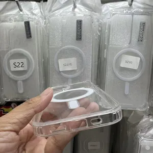 Clear magnetic protective phone case anti-drop clear acrylic hard shell for iPhone