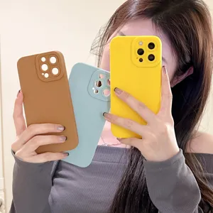 Mat effen kleur siliconen telefoonhoesje volledige bescherming voor iPhone modellen