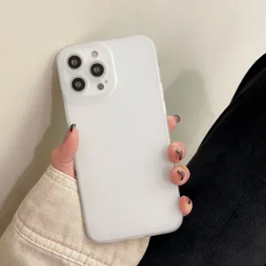 Matte doorschijnende telefoonhoes compatibel met iPhone, effen slanke beschermende hoes.