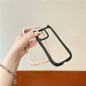 Schattig 3D kattenoor siliconen telefoonhoesje voor iPhone, stijlvolle beschermhoes valbestendig.