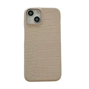 Funda para movil de cuero con motivo de cocodrilo para iPhone, elegante funda.