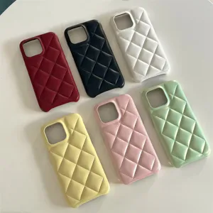 Minimalist Rhombic Silicone Phone Case Full Protection Back Cover For iPhone Series