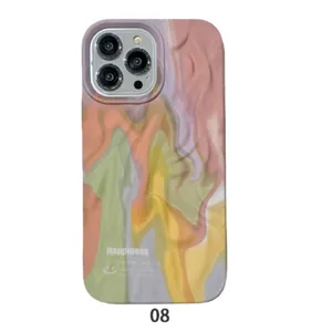 Artistic Oil Painting Ink Smudge Silicone Mobile Phone Case 3D Ripple Wrinkle Shockproof Full Coverage Cover For iPhone