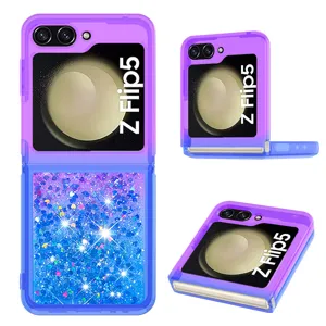 Farbverlauf Treibsand Glitzer Schutzhuelle kompatibel mit Samsung Galaxy Z Flip 5 Case.